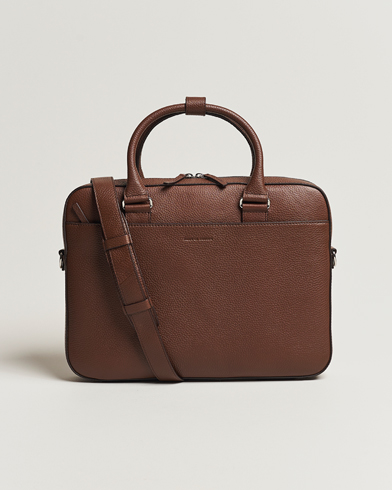 Salkut |  Bosun Grained Leather Briefcase Brown