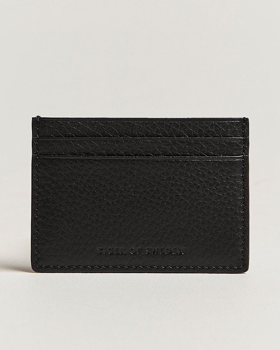 Tiger of Sweden Wake Grained Leather Cardholder Black – Musta