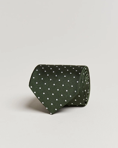 Mies | Smart Casual | Amanda Christensen | Dot Classic Tie 8 cm Green/White