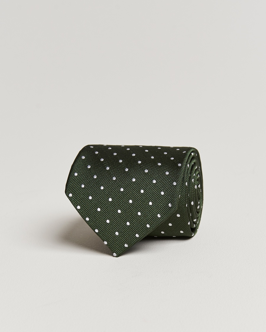 Amanda Christensen Dot Classic Tie 8 cm Green/White – Vihreä