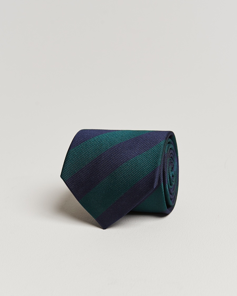 Amanda Christensen Regemental Stripe Classic Tie 8 cm Green/Navy – Sininen