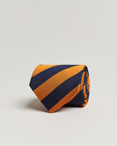 Mies | Solmiot | Amanda Christensen | Regemental Stripe Classic Tie 8 cm Orange/Navy