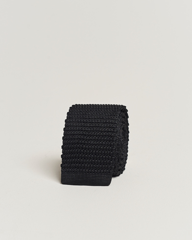 Mies |  | Amanda Christensen | Knitted Silk Tie 6 cm Black