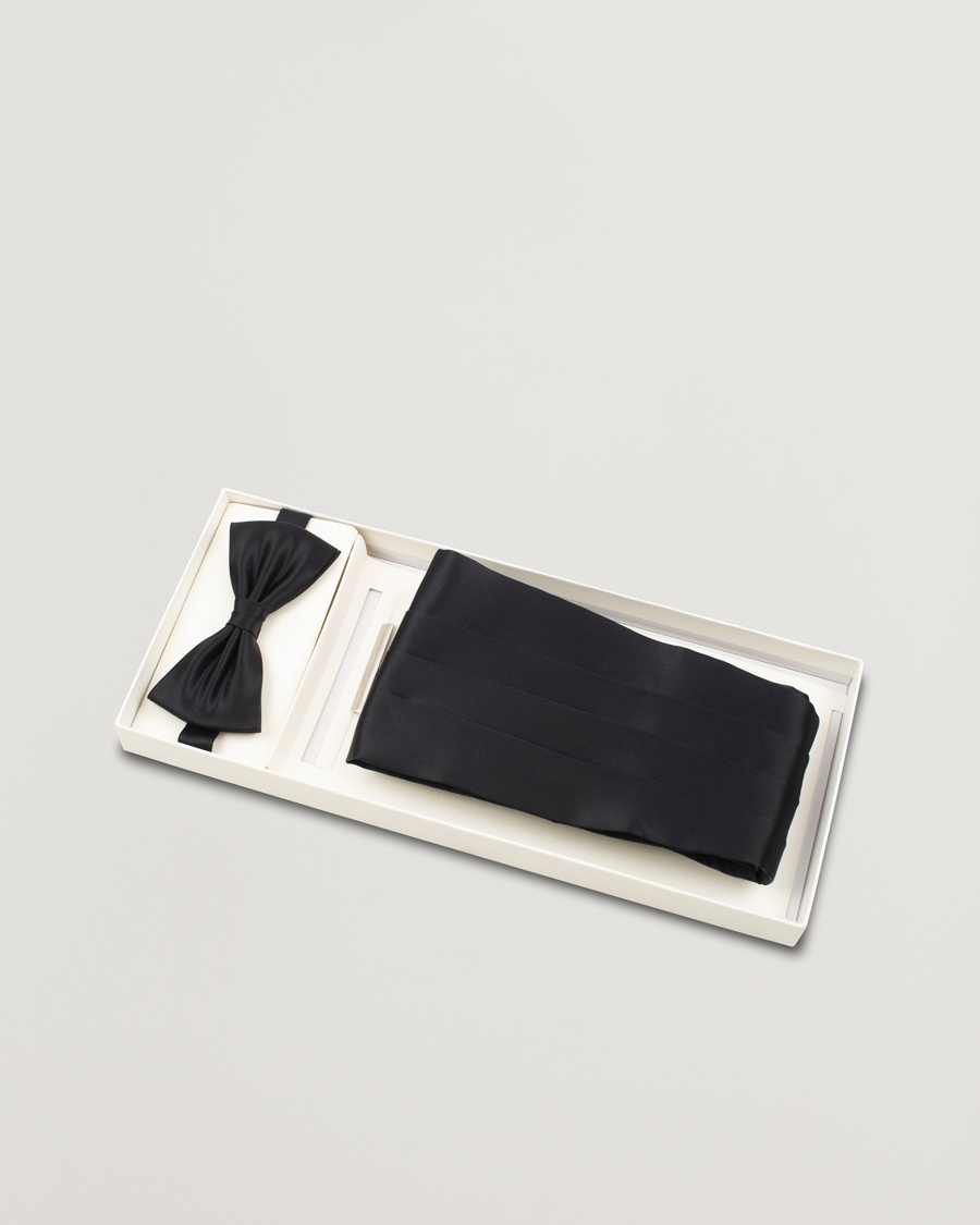 Amanda Christensen Silk Cummerbund Set Black Black – Musta