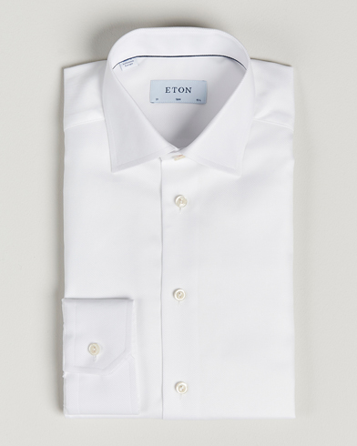 Mies | Viralliset | Eton | Slim Fit Textured Twill Shirt White