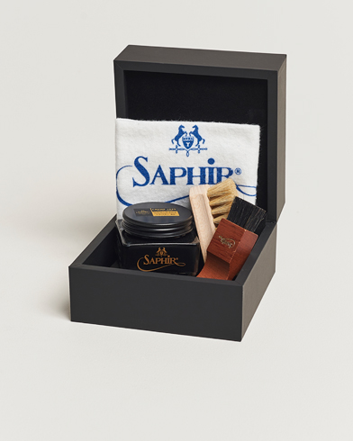 Miehet | Kenkien huoltotarvikkeet | Saphir Medaille d'Or | Gift Box Creme Pommadier Black & Brush