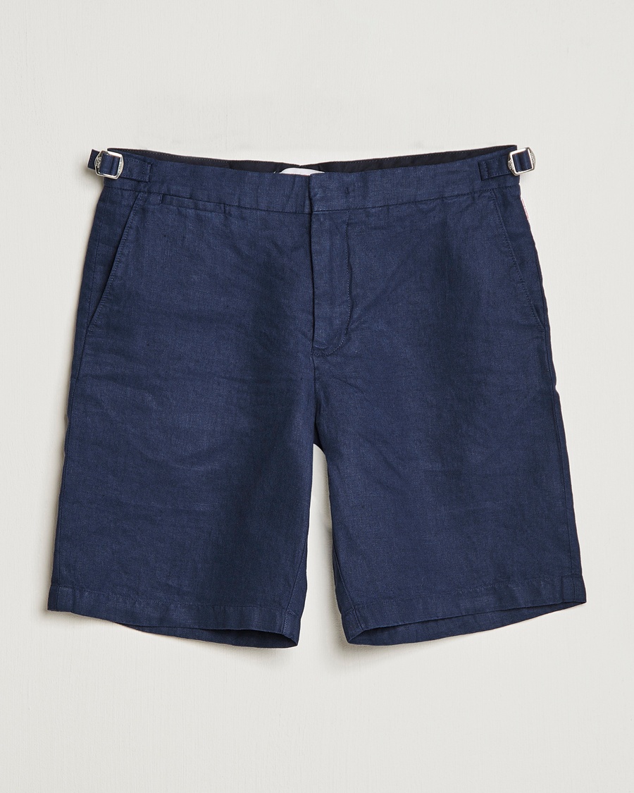 Orlebar Brown Norwich Linen Shorts Navy – Sininen