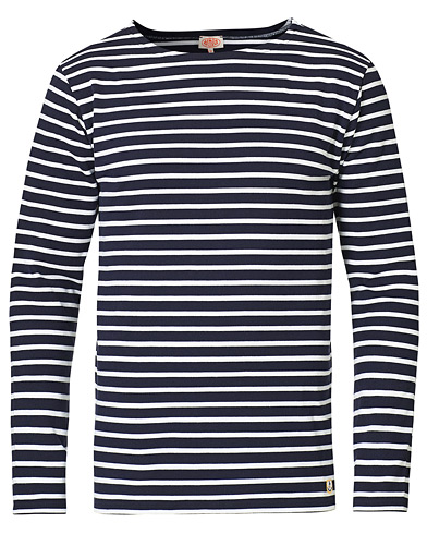 Miehet | Pitkähihaiset t-paidat | Armor-lux | Houat Héritage Stripe Longsleeve T-shirt Navy/White