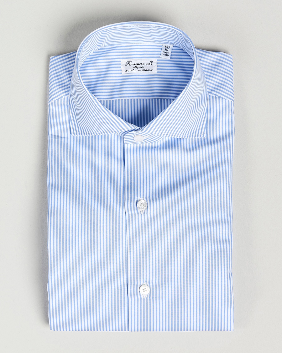Finamore Napoli Milano Slim Fit Classic Shirt Blue – Sininen
