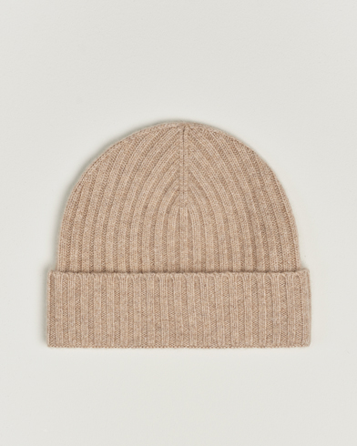 Pipo |  Rib Knitted Cashmere Cap Beige Melange