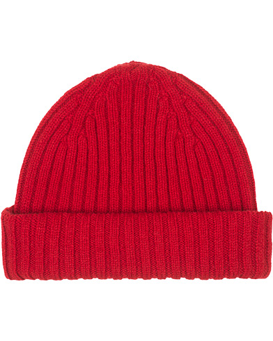  Lambswool Ribbed Hat Red