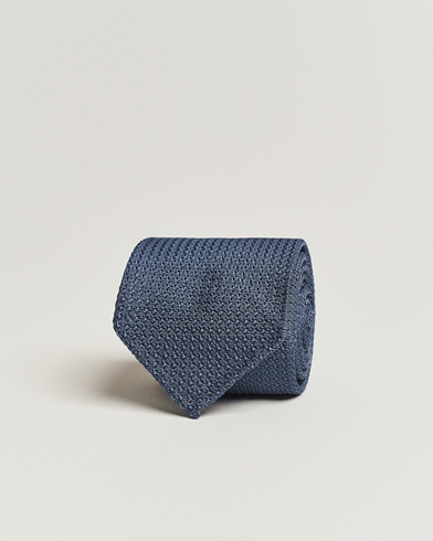 Mies |  | Drake's | Silk Grenadine Handrolled 8 cm Tie Petrol Blue