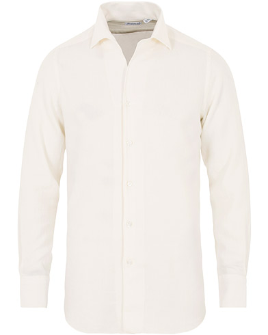  Hidden Button Down Cashmere Shirt Ivory