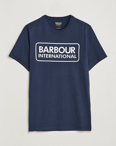Miehet |  | Barbour International | Large Logo Crew Neck Tee Navy