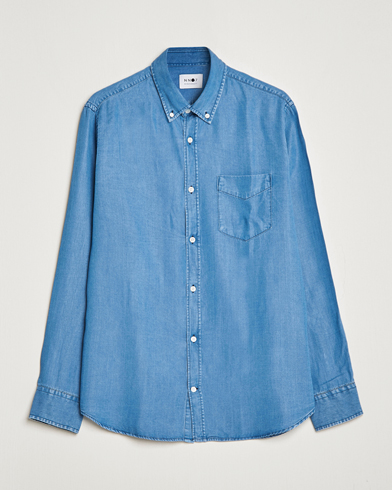 Mies | NN07 | NN07 | Levon Tencel Denim Shirt Light Blue