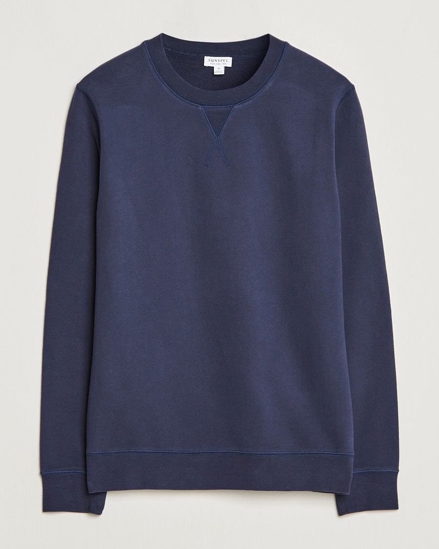 Sunspel Loopback Sweatshirt Navy – Sininen