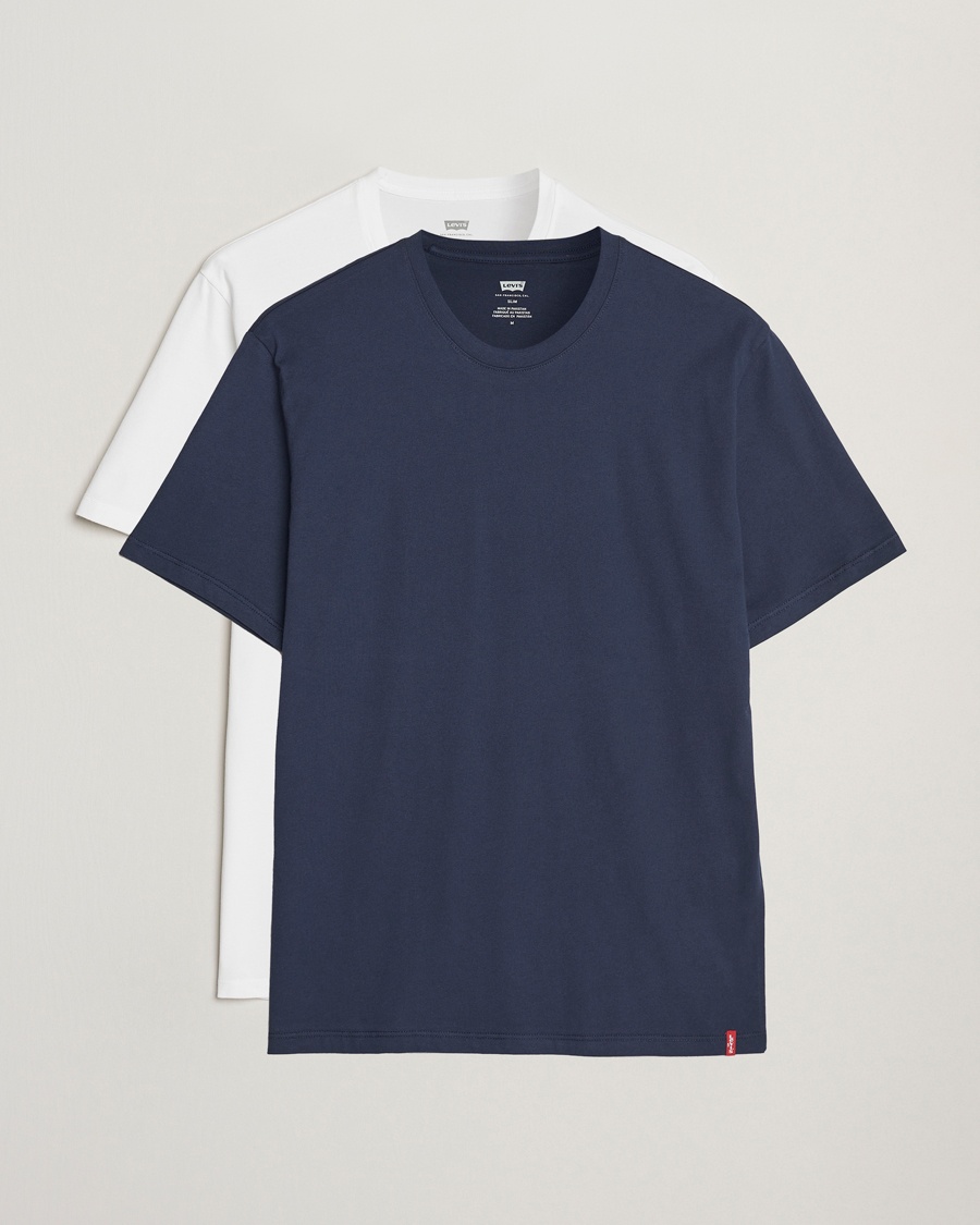 Levi's 2-Pack Crew Neck T-Shirt Navy/White – Sininen