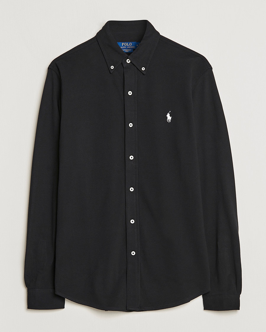 Polo Ralph Lauren Featherweight Mesh Shirt Polo Black – Musta
