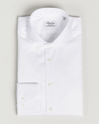 Mies | Bisnespaidat | Stenströms | Fitted Body Extreme Cut Away Shirt White