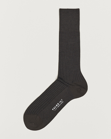 Mies |  | Falke | No. 7 Finest Merino Ribbed Socks Brown