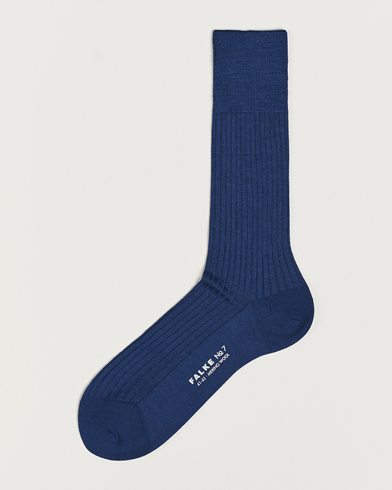 Mies | Falke | Falke | No. 7 Finest Merino Ribbed Socks Royal Blue