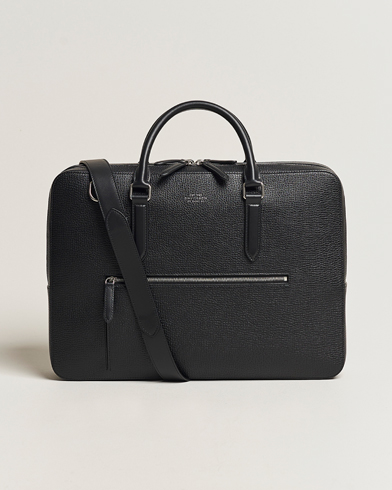 Mies |  | Smythson | Ludlow Large Briefcase with Zip Front Black Black