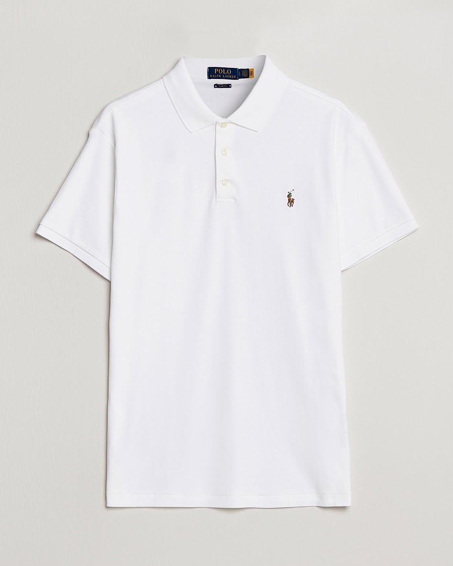Polo Ralph Lauren Slim Fit Pima Cotton Polo White – Valkoinen