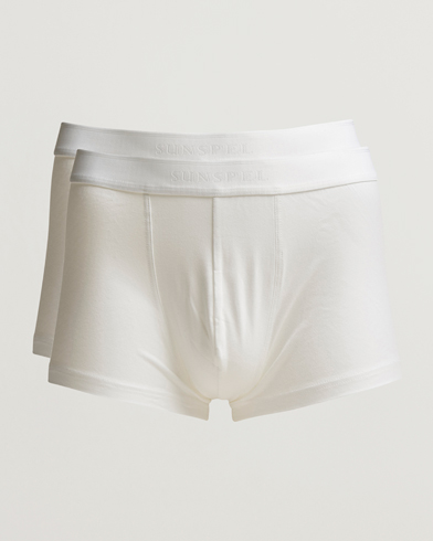 Mies | Alusvaatteet | Sunspel | 2-Pack Cotton Stretch Trunk White