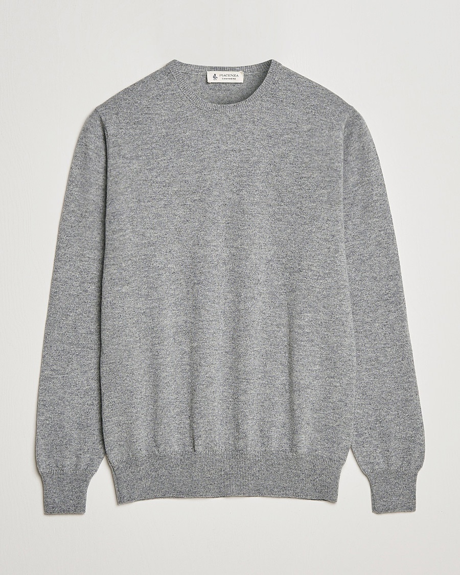 Piacenza Cashmere Cashmere Crew Neck Sweater Light Grey – Harmaa