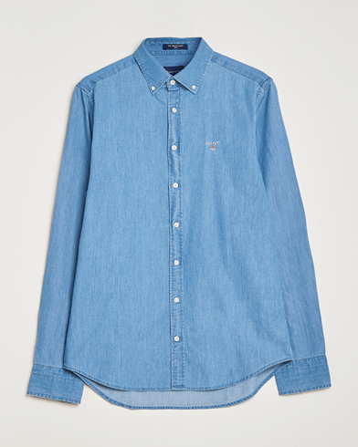 Mies | Preppy Authentic | GANT | Slim Fit Indigo Shirt Semi Light Blue