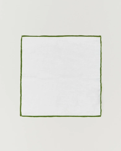 Mies | Arkipuku | Amanda Christensen | Linen Paspoal Pocket Square White/Green