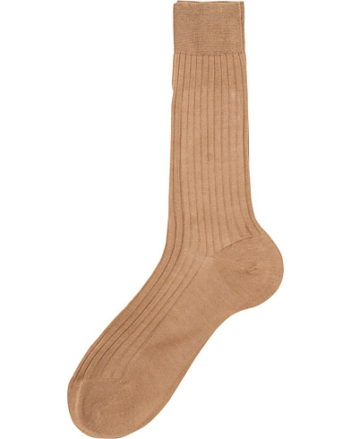  |  Cotton Ribbed Short Socks Light Brown