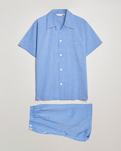 Pyjamasetti |  Shortie Cotton Pyjama Set Blue