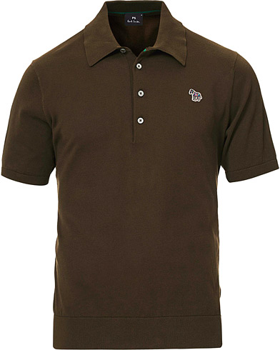  Combed Cotton Knitted Polo Dark Green