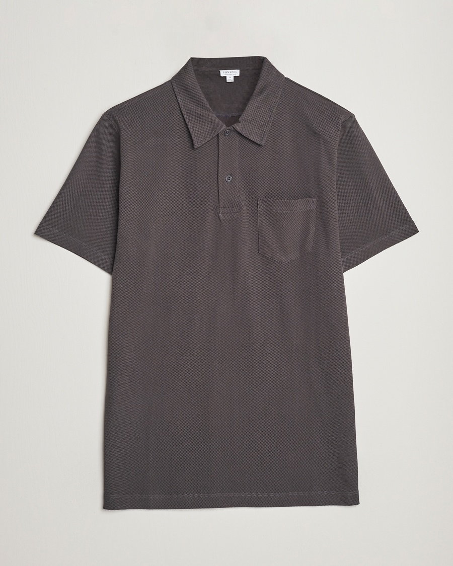 Sunspel Riviera Polo Shirt Charcoal – Harmaa