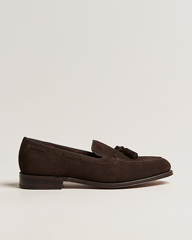 Mies | Käsintehdyt kengät | Loake 1880 | Russell Tassel Loafer Chocolate Brown Suede