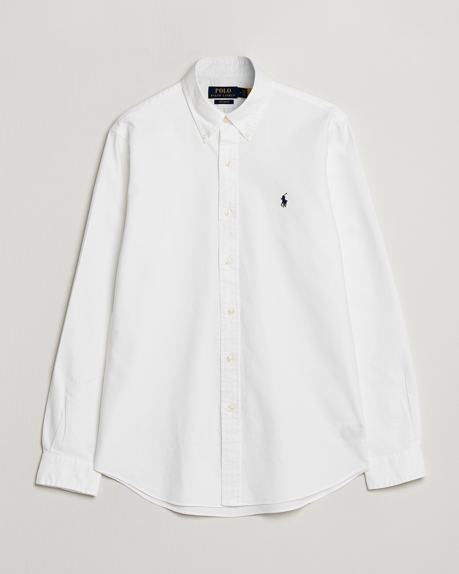 Polo Ralph Lauren Custom Fit Garment Dyed Oxford Shirt White – Valkoinen