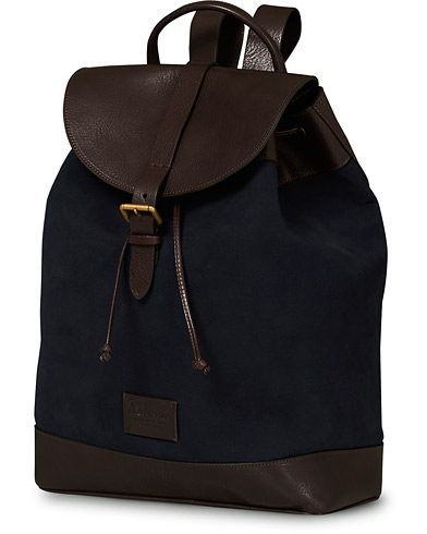 Reput |  Suede/Leather Backpack Navy/Brown