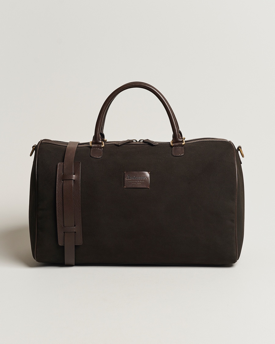 Anderson's Boston Suede Weekendbag Brown/Brown – Ruskea