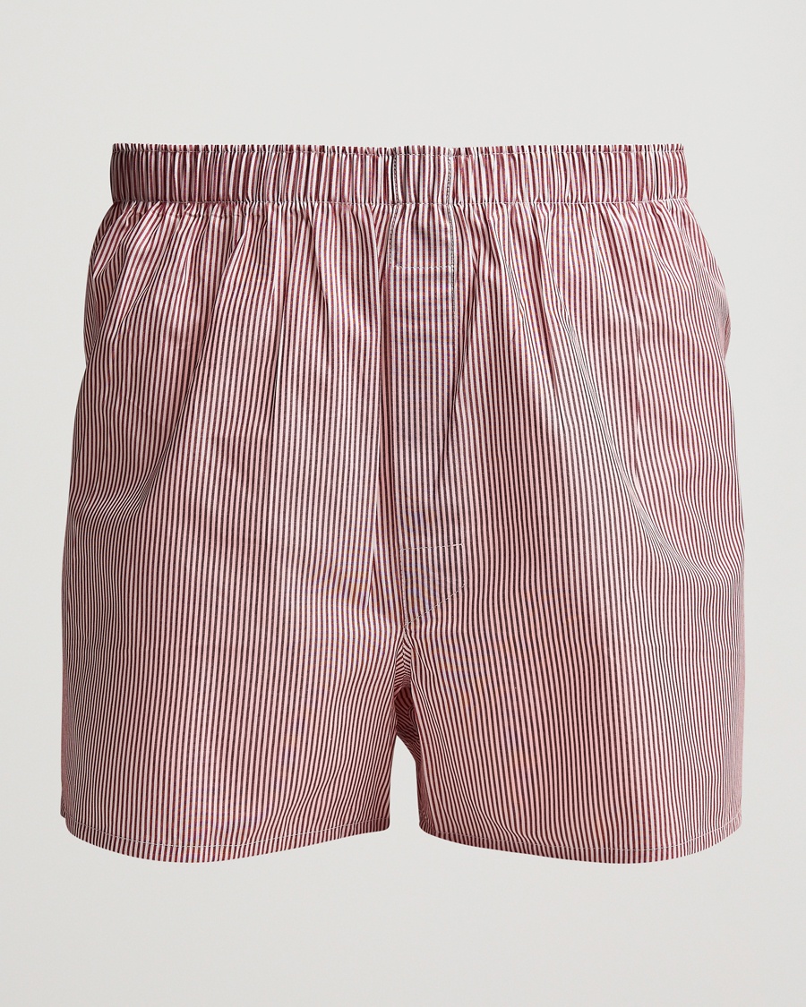 Sunspel Classic Woven Cotton Boxer Shorts Red/White – Punainen