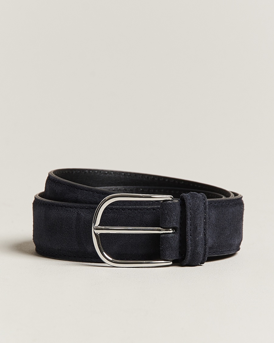 Anderson's Suede 3,5 cm Belt Navy – Sininen