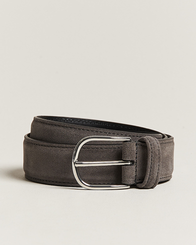 Mies | Italian Department | Anderson's | Suede 3,5 cm Belt Grey