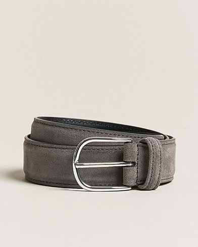 Anderson's Suede 3,5 cm Belt Grey – Harmaa