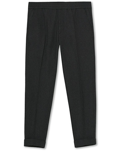 Flanellihousut |  Terry Flannel Cropt Turn Up Trousers Dark Grey Mel