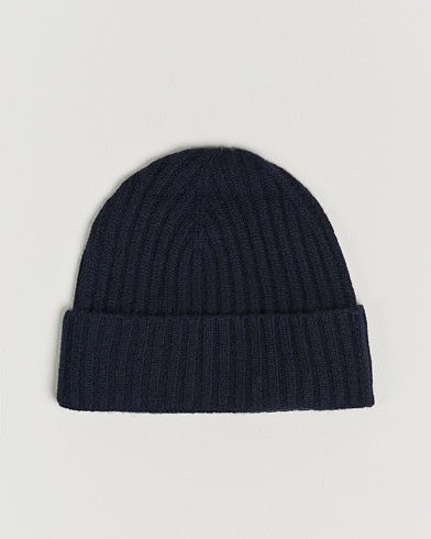 Pipo |  Rib Knitted Cashmere Cap Navy