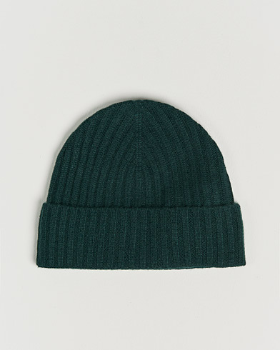 Pipo |  Rib Knitted Cashmere Cap Bottle Green