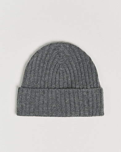  |  Rib Knitted Cashmere Cap Grey 