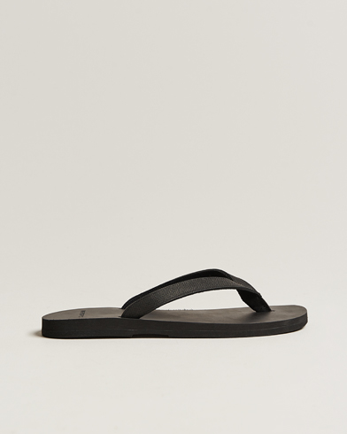 Mies |  | The Resort Co | Saffiano Leather Flip-Flop Black