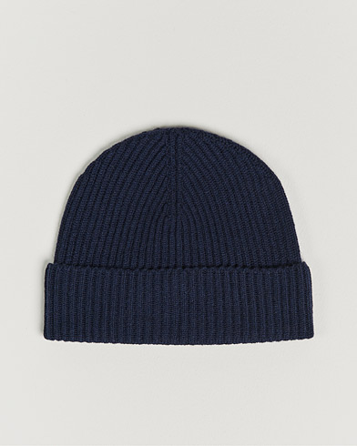 Mies | Pipot | Johnstons of Elgin | Cashmere Ribbed Hat Navy