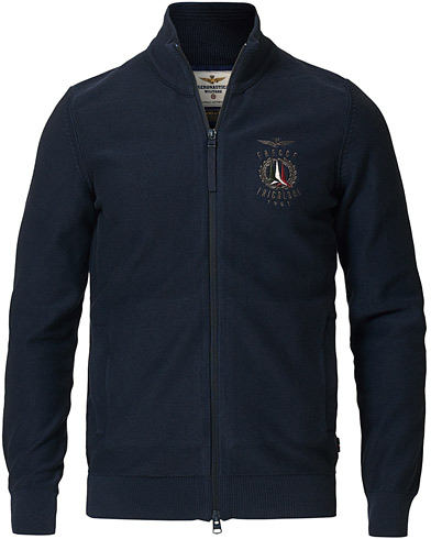  |  Garment Dyed Full Zip Sweater Blue Navy